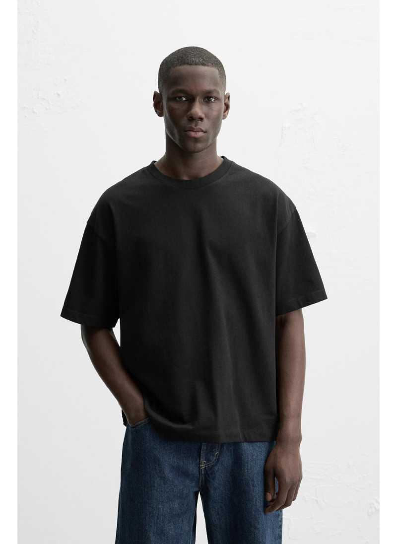 Футболка свободного кроя из плотного хлопка Футболка свободного кроя из плотного хлопка