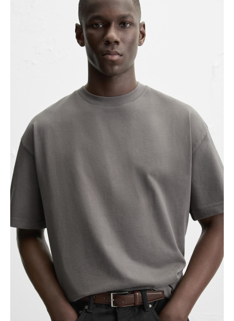 Футболка свободного кроя из плотного хлопка Футболка свободного кроя из плотного хлопка