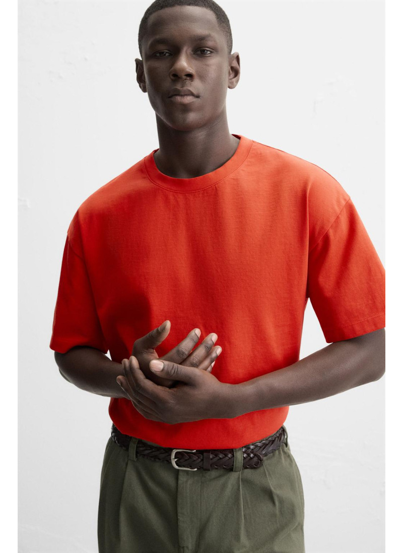 Футболка свободного кроя из плотного хлопка Футболка свободного кроя из плотного хлопка