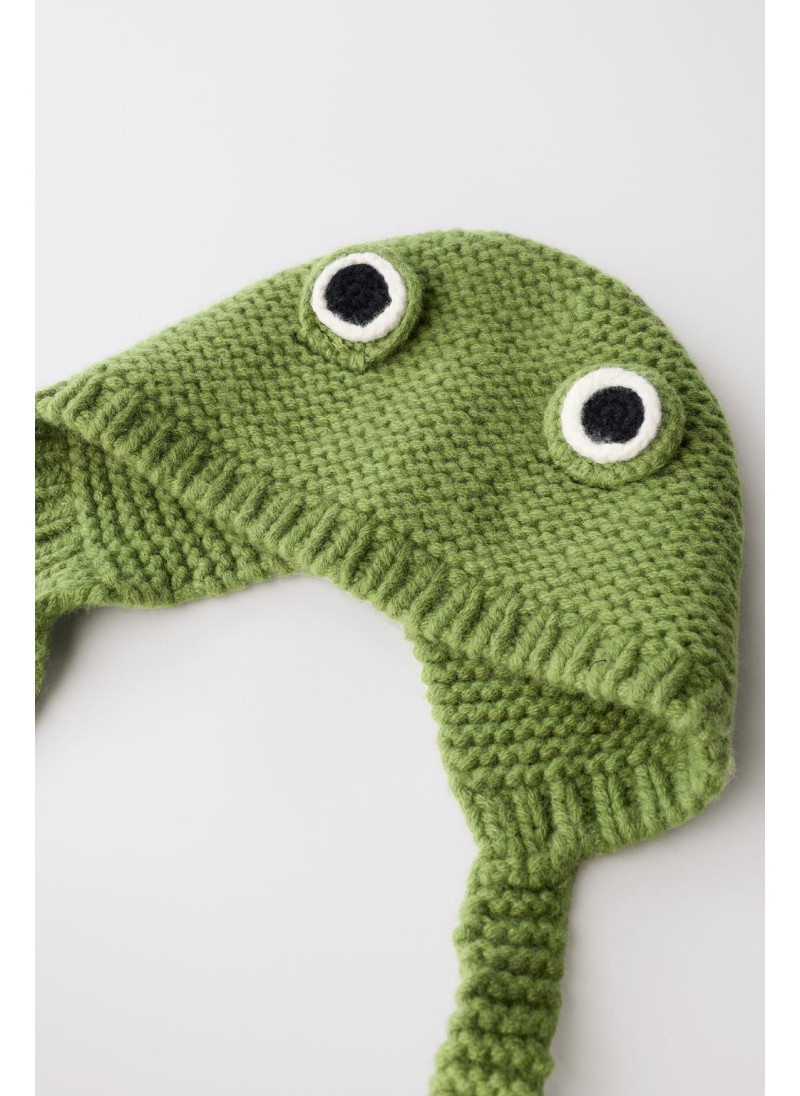 Шапка-бини из 100% шерсти limited edition с ушками лягушки Шапка-бини из 100% шерсти limited edition с ушками лягушки