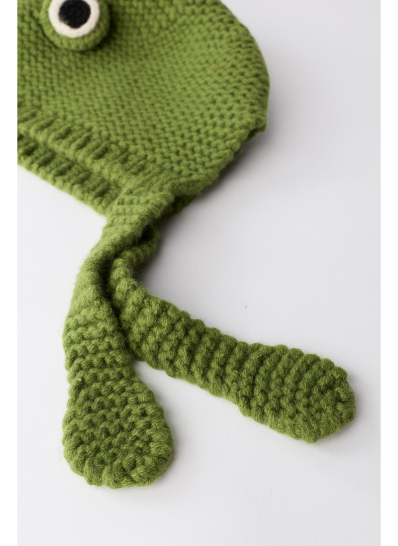 Шапка-бини из 100% шерсти limited edition с ушками лягушки Шапка-бини из 100% шерсти limited edition с ушками лягушки