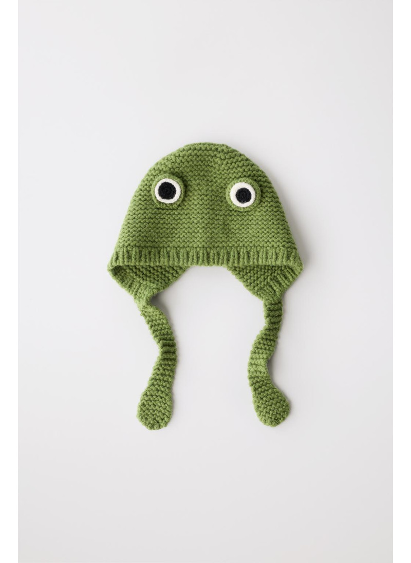 Шапка-бини из 100% шерсти limited edition с ушками лягушки Шапка-бини из 100% шерсти limited edition с ушками лягушки
