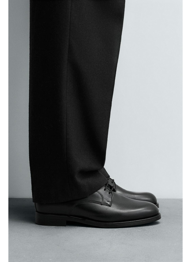 Кожаные туфли с начёсом