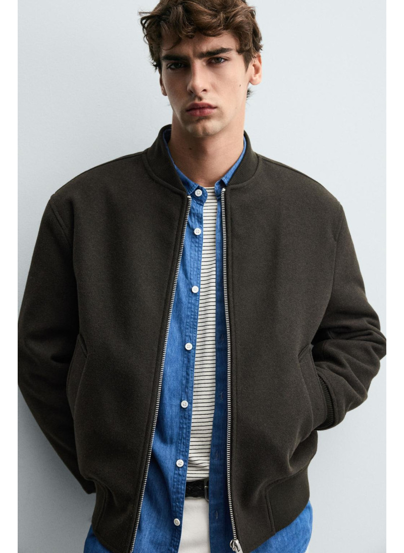 Куртка-бомбер с комбинированными материалами Куртка-бомбер с комбинированными материалами