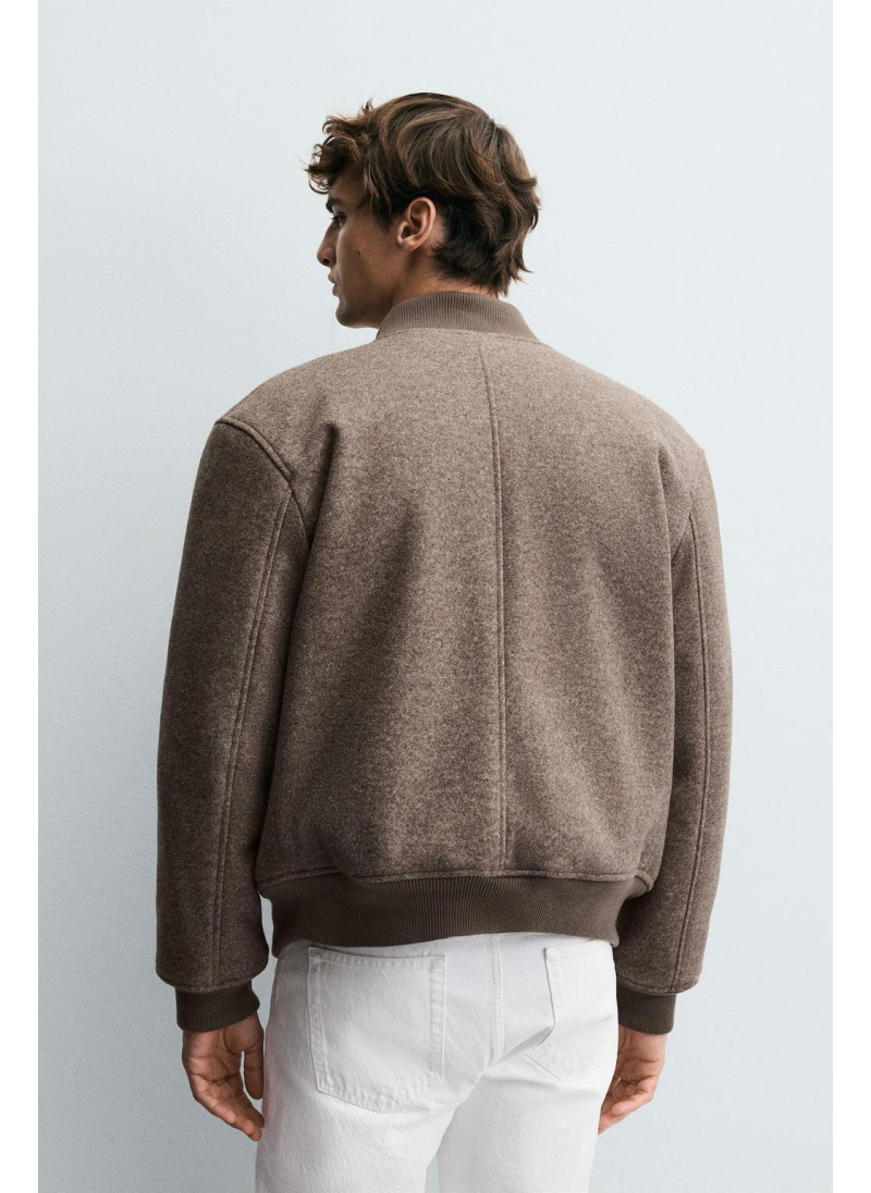 Куртка-бомбер с комбинированными материалами Куртка-бомбер с комбинированными материалами