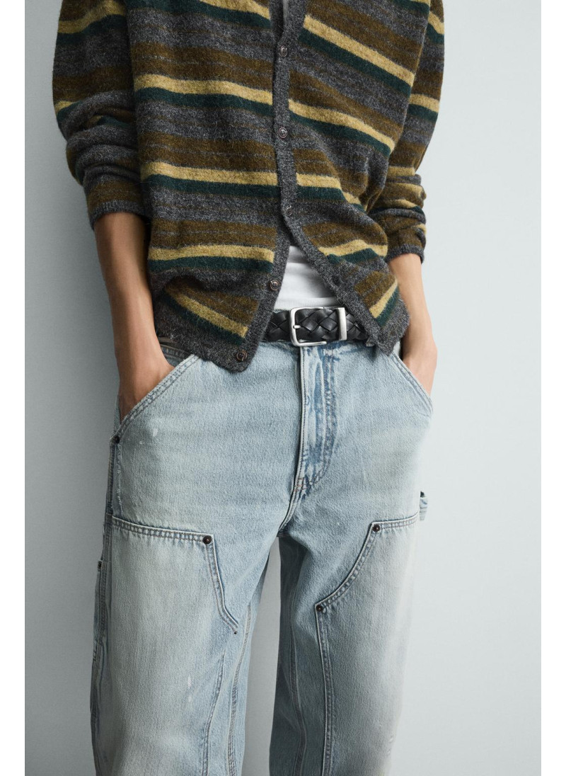 Плетеный кожаный пояс