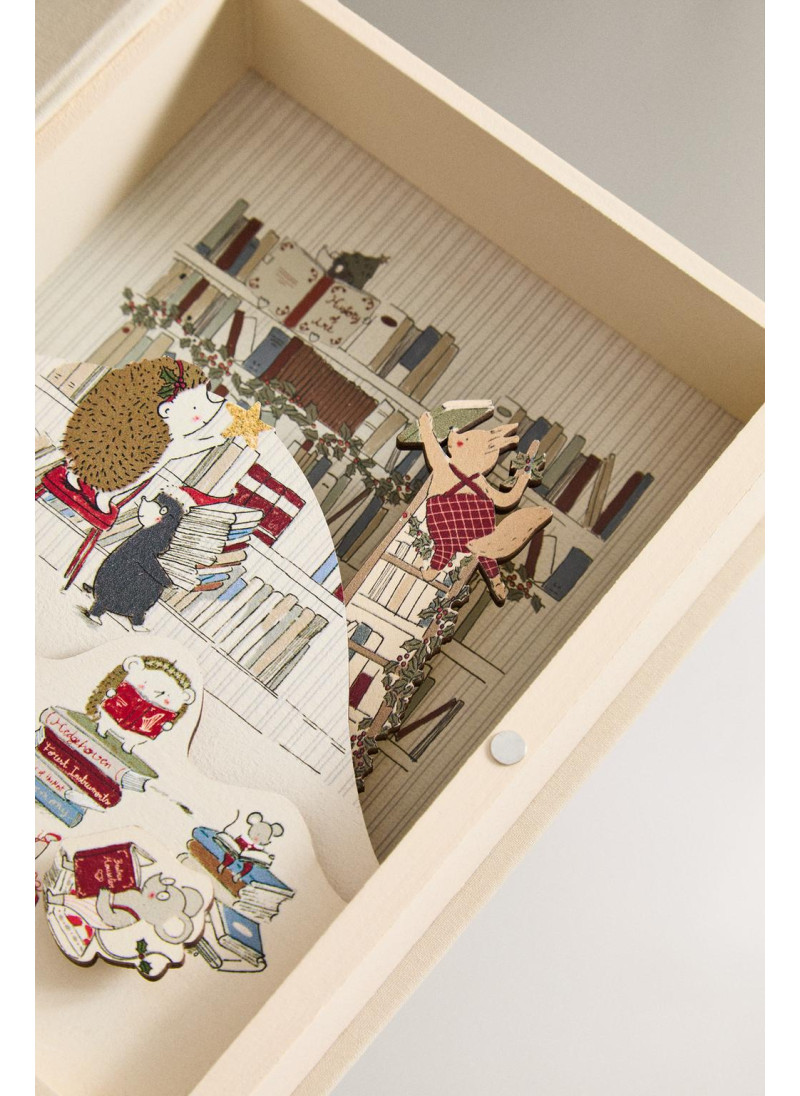 Рождественская музыкальная шкатулка с книжным шкафом Рождественская музыкальная шкатулка с книжным шкафом