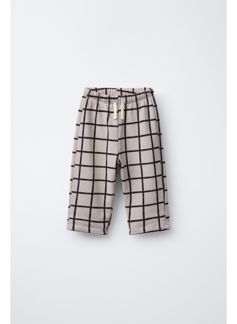 Широкие брюки из флиса в клетку Широкие брюки из флиса в клетку