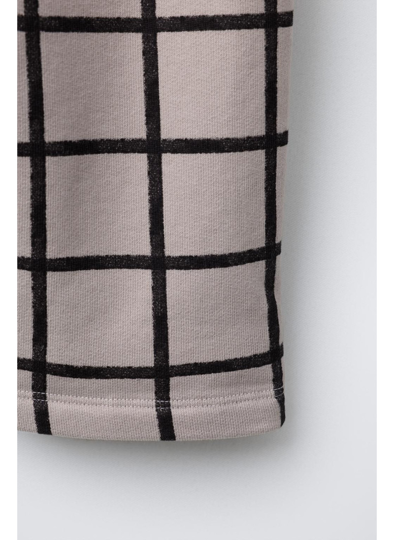 Широкие брюки из флиса в клетку Широкие брюки из флиса в клетку