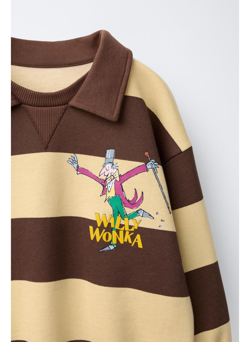 Свитшот с воротником-поло willy wonka roald dahl © Свитшот с воротником-поло willy wonka roald dahl ©