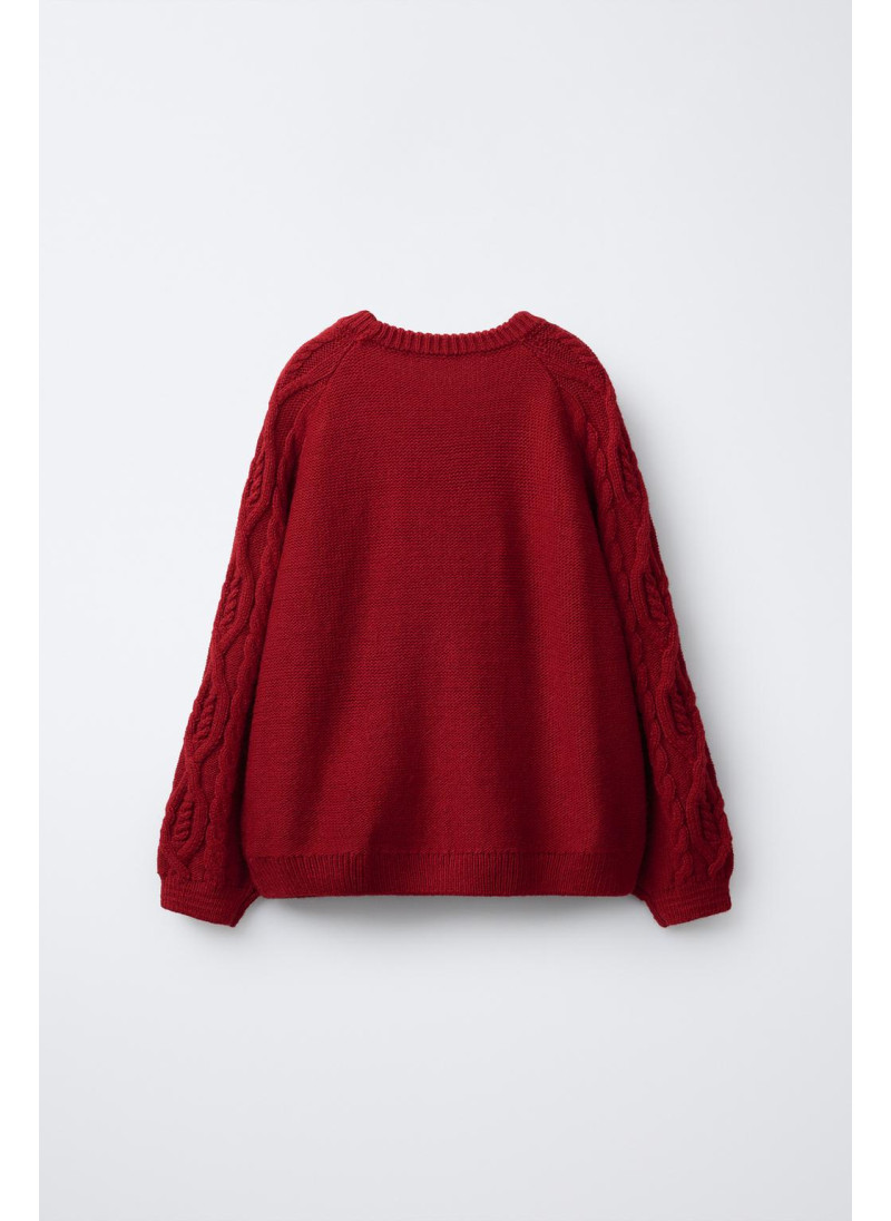 ВЯЗАНЫЙ СВИТЕР С УЗОРОМ «КОСЫ» ВЯЗАНЫЙ СВИТЕР С УЗОРОМ «КОСЫ»