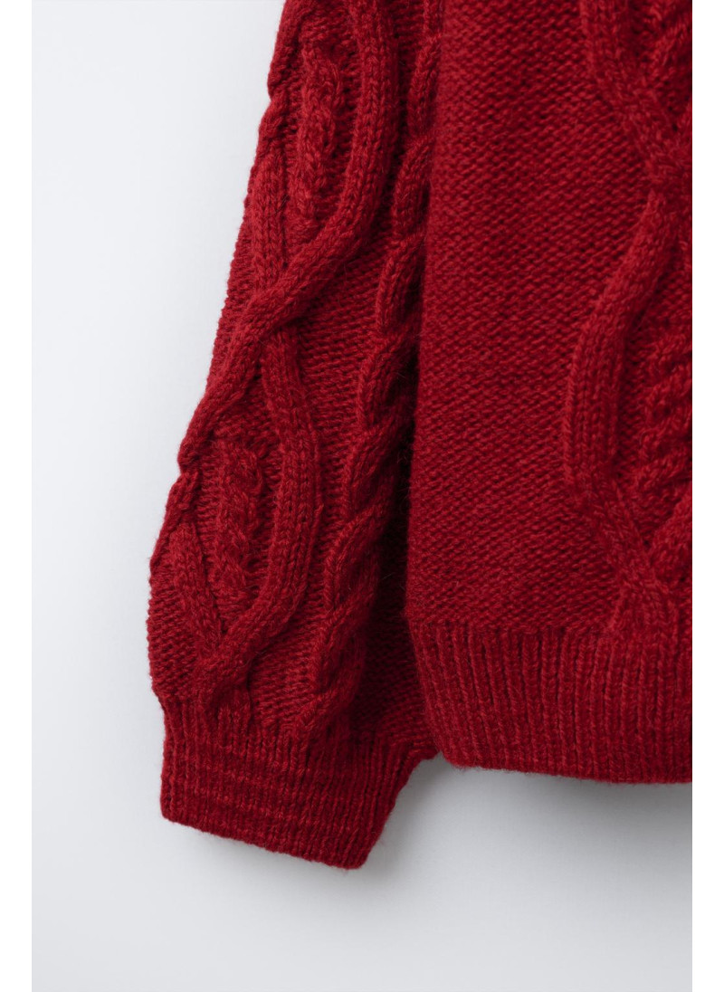 ВЯЗАНЫЙ СВИТЕР С УЗОРОМ «КОСЫ» ВЯЗАНЫЙ СВИТЕР С УЗОРОМ «КОСЫ»