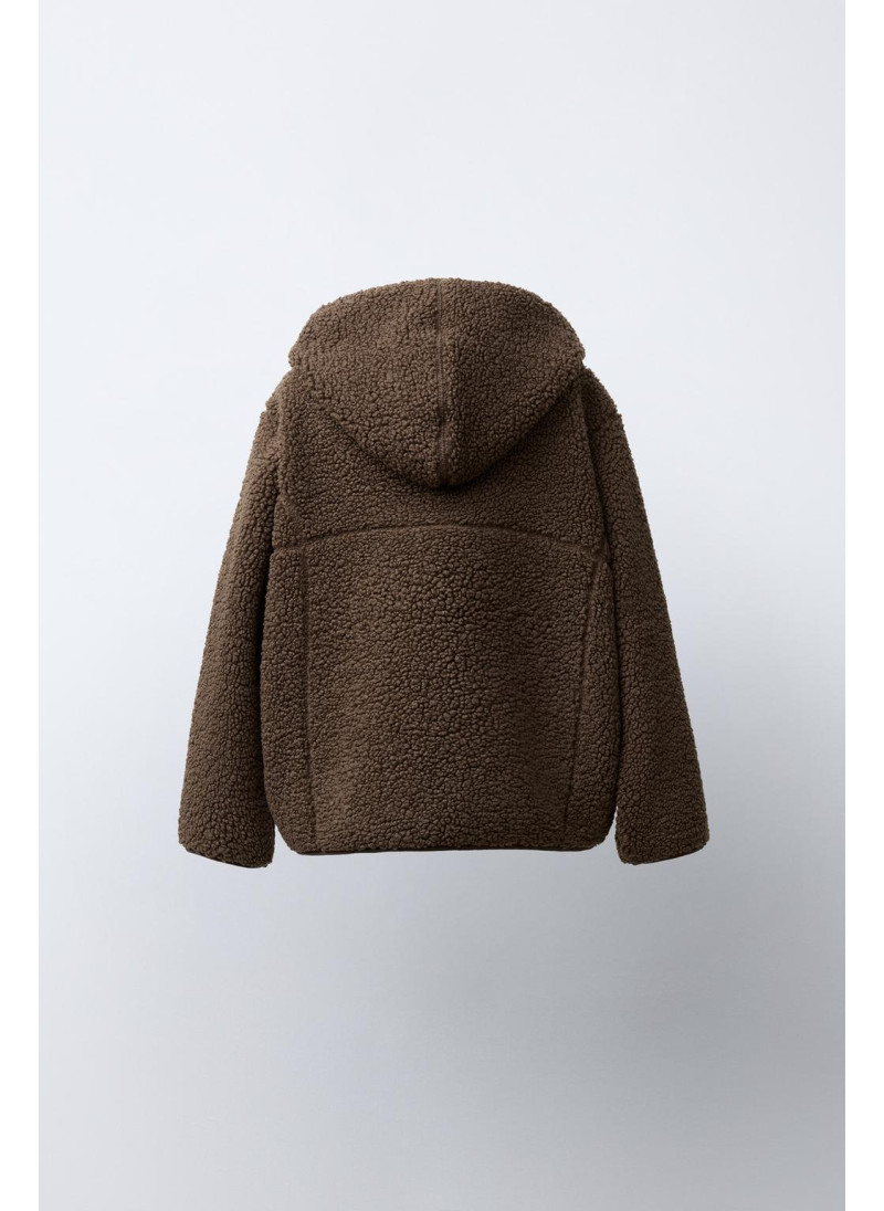 Куртка из искусственного меха с капюшоном zara Куртка из искусственного меха с капюшоном zara