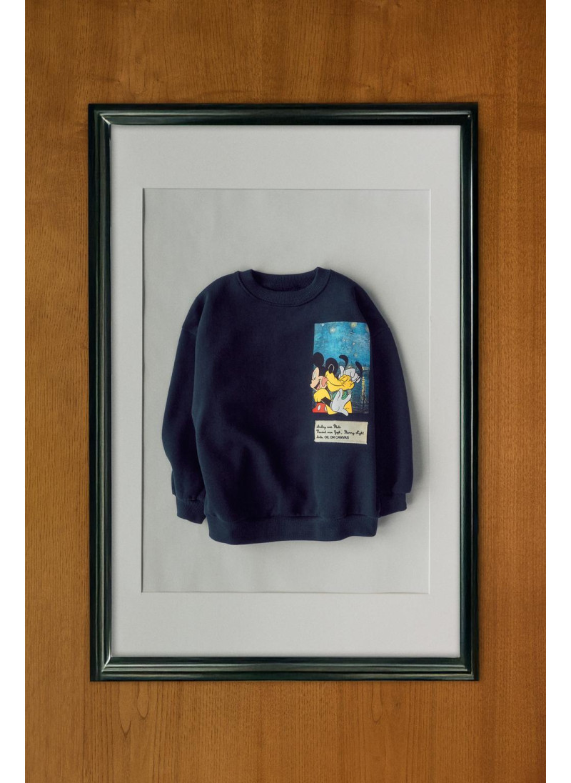 Толстовка с принтом микки м...