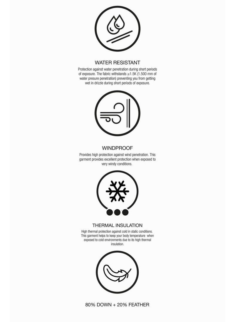 WATER-RESISTANT AND WINDPROOF METALLIC DOWN FEATHER PUFFER JACKET RECCO® SYSTEM SKI COLLECTION WATER-RESISTANT AND WINDPROOF METALLIC DOWN FEATHER PUFFER JACKET RECCO® SYSTEM SKI COLLECTION