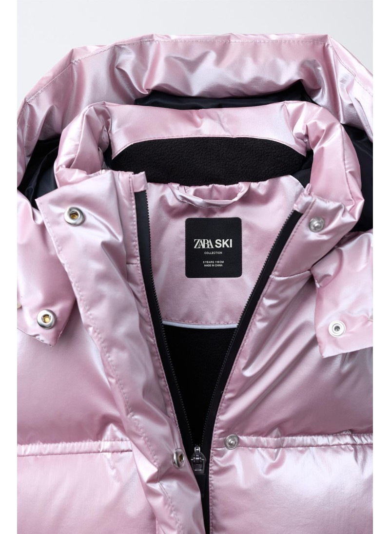 WATER-RESISTANT AND WINDPROOF METALLIC DOWN FEATHER PUFFER JACKET RECCO® SYSTEM SKI COLLECTION WATER-RESISTANT AND WINDPROOF METALLIC DOWN FEATHER PUFFER JACKET RECCO® SYSTEM SKI COLLECTION