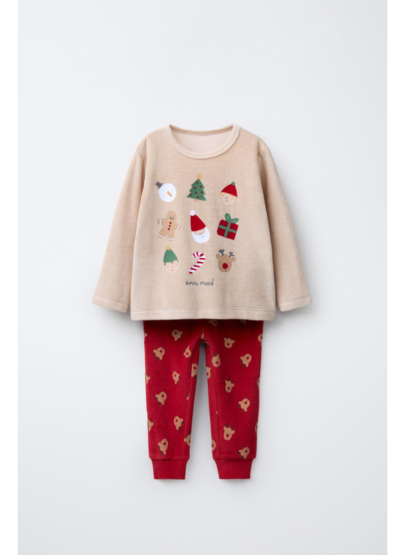 Пижама из вельвета с рисунк...