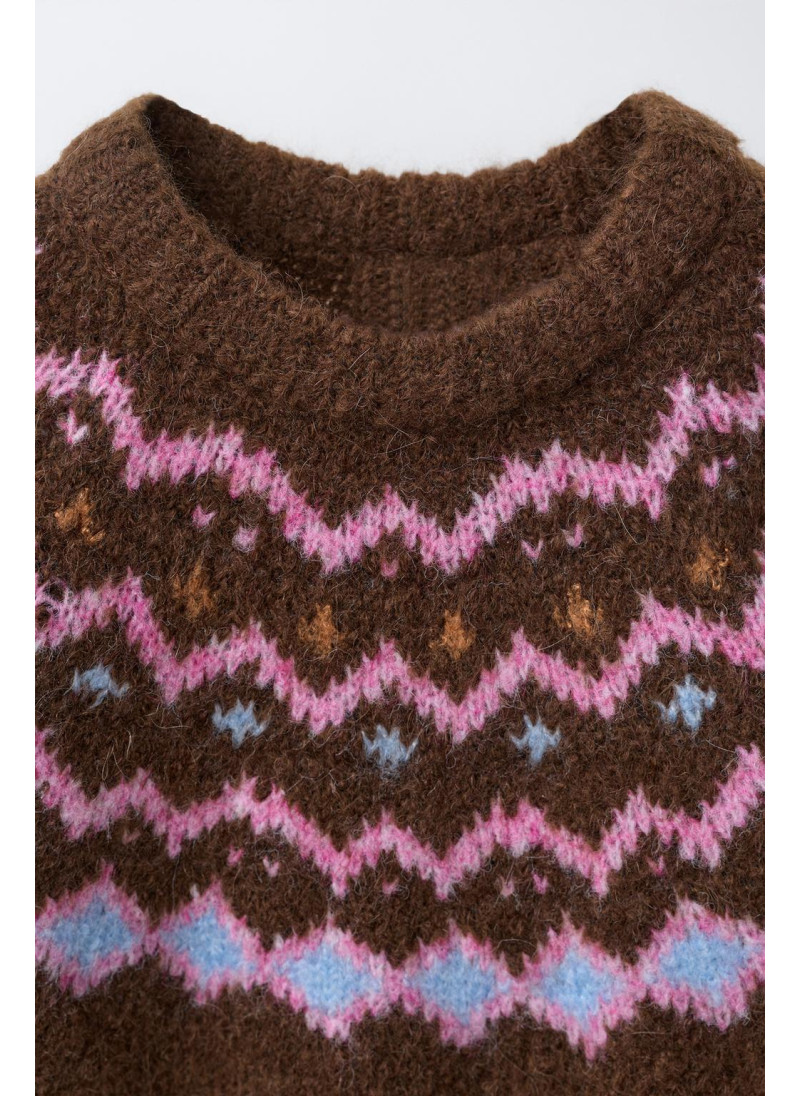 Вязаный свитер с жаккардовым узором Вязаный свитер с жаккардовым узором