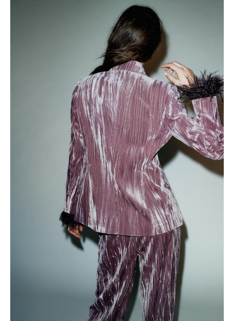 БЛЕЙЗЕР ИЗ БАРХАТА С ПЕРЬЯМИ БЛЕЙЗЕР ИЗ БАРХАТА С ПЕРЬЯМИ