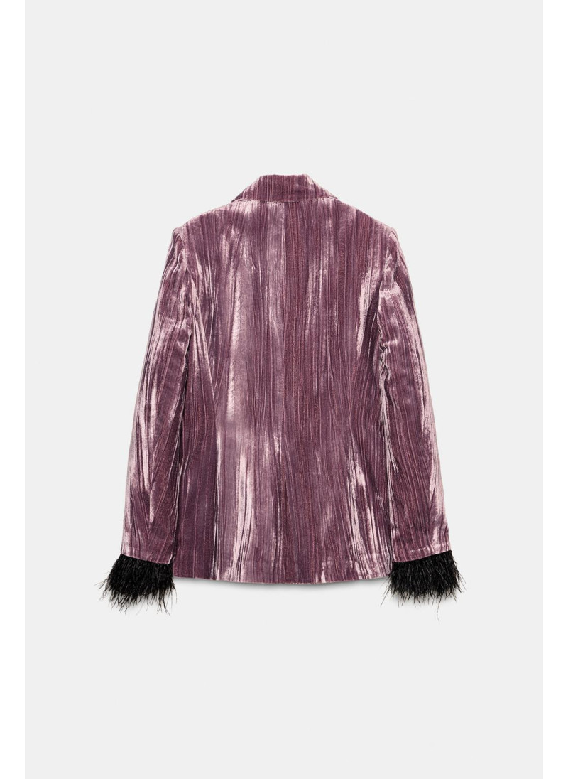 БЛЕЙЗЕР ИЗ БАРХАТА С ПЕРЬЯМИ БЛЕЙЗЕР ИЗ БАРХАТА С ПЕРЬЯМИ