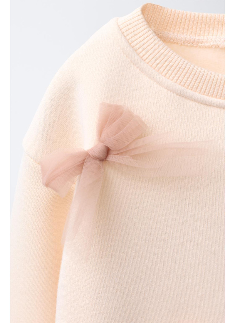 ТОЛСТОВКА С ТЮЛЕВЫМИ БАНТИКАМИ ТОЛСТОВКА С ТЮЛЕВЫМИ БАНТИКАМИ