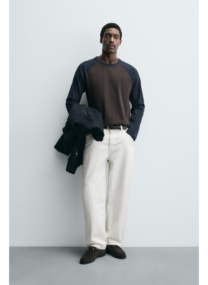 ФУТБОЛКА КОЛОР-БЛОК С РУКАВ...