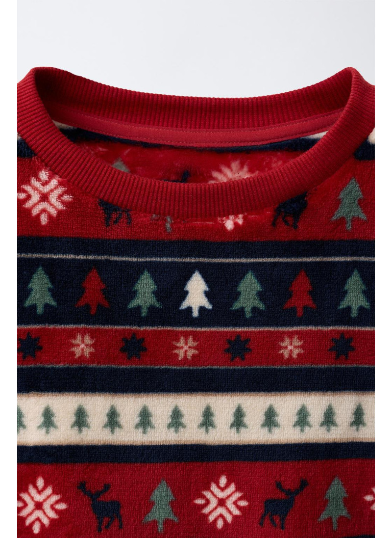 Пижама с деревом на мягкой ткани для возраста 6-14 лет Пижама с деревом на мягкой ткани для возраста 6-14 лет