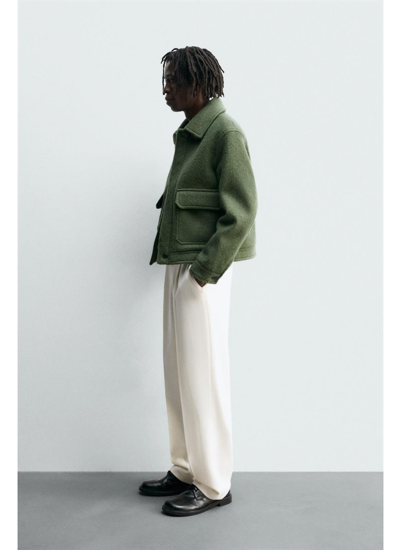 КУРТКА ИЗ СМЕСОВОЙ ШЕРСТИ С КАРМАНАМИ КУРТКА ИЗ СМЕСОВОЙ ШЕРСТИ С КАРМАНАМИ