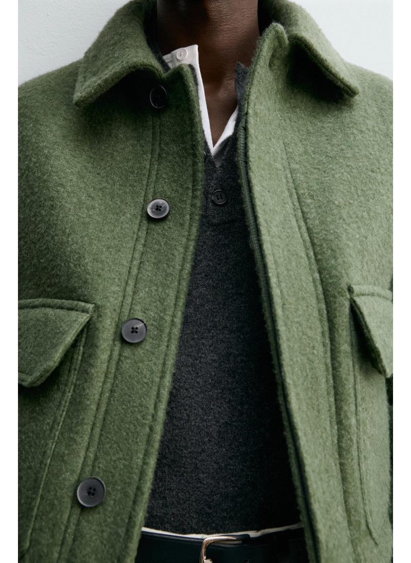 КУРТКА ИЗ СМЕСОВОЙ ШЕРСТИ С КАРМАНАМИ КУРТКА ИЗ СМЕСОВОЙ ШЕРСТИ С КАРМАНАМИ