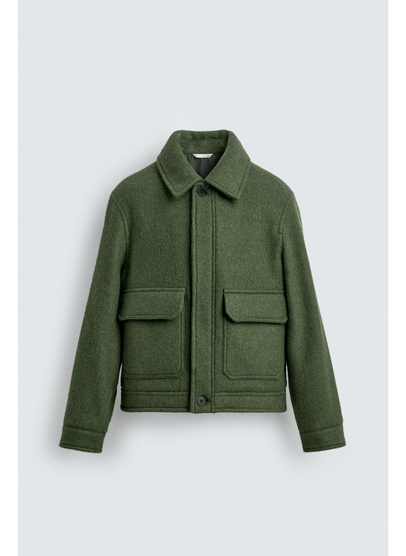 КУРТКА ИЗ СМЕСОВОЙ ШЕРСТИ С КАРМАНАМИ КУРТКА ИЗ СМЕСОВОЙ ШЕРСТИ С КАРМАНАМИ