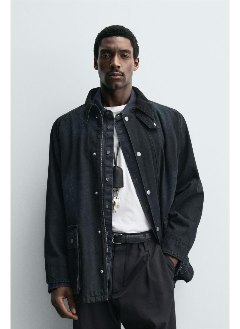 ДЖИНСОВАЯ КУРТКА С КОМБИНИРОВАННЫМ ВОРОТНИКОМ ДЖИНСОВАЯ КУРТКА С КОМБИНИРОВАННЫМ ВОРОТНИКОМ