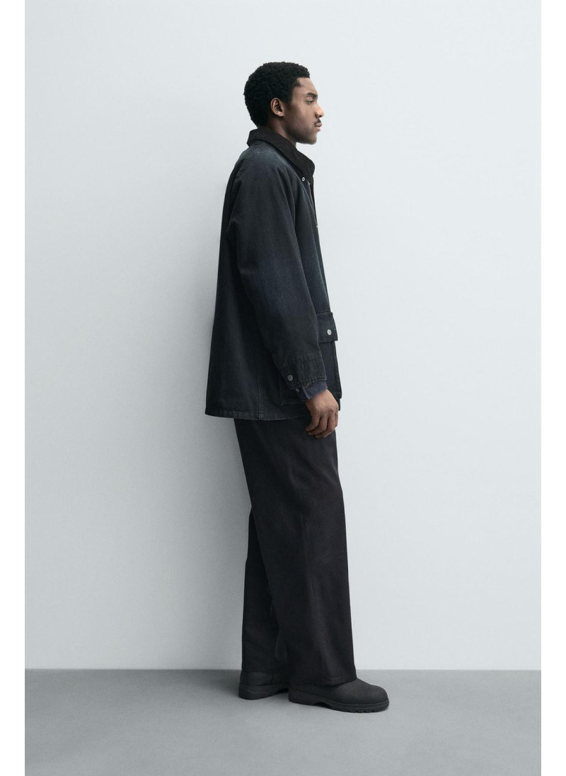 ДЖИНСОВАЯ КУРТКА С КОМБИНИРОВАННЫМ ВОРОТНИКОМ ДЖИНСОВАЯ КУРТКА С КОМБИНИРОВАННЫМ ВОРОТНИКОМ