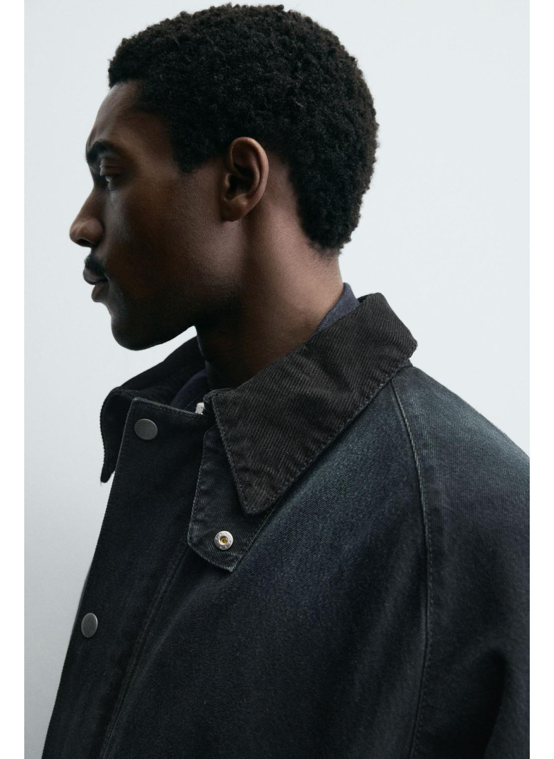 ДЖИНСОВАЯ КУРТКА С КОМБИНИРОВАННЫМ ВОРОТНИКОМ ДЖИНСОВАЯ КУРТКА С КОМБИНИРОВАННЫМ ВОРОТНИКОМ