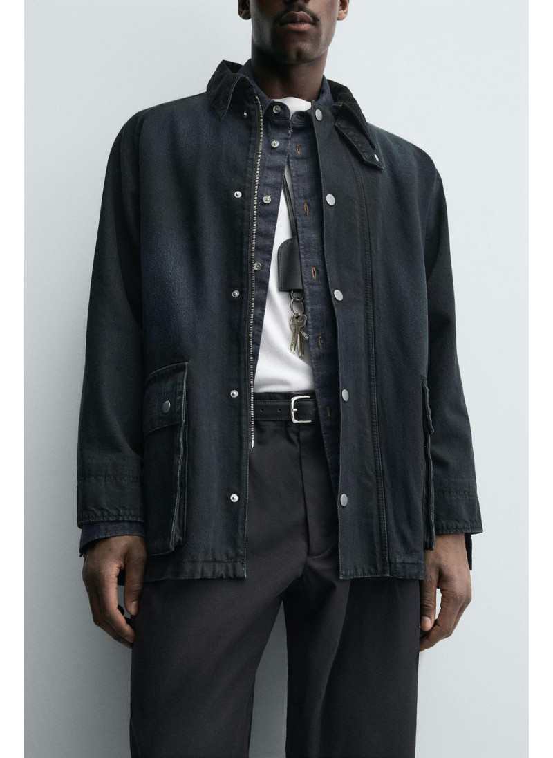 ДЖИНСОВАЯ КУРТКА С КОМБИНИРОВАННЫМ ВОРОТНИКОМ ДЖИНСОВАЯ КУРТКА С КОМБИНИРОВАННЫМ ВОРОТНИКОМ