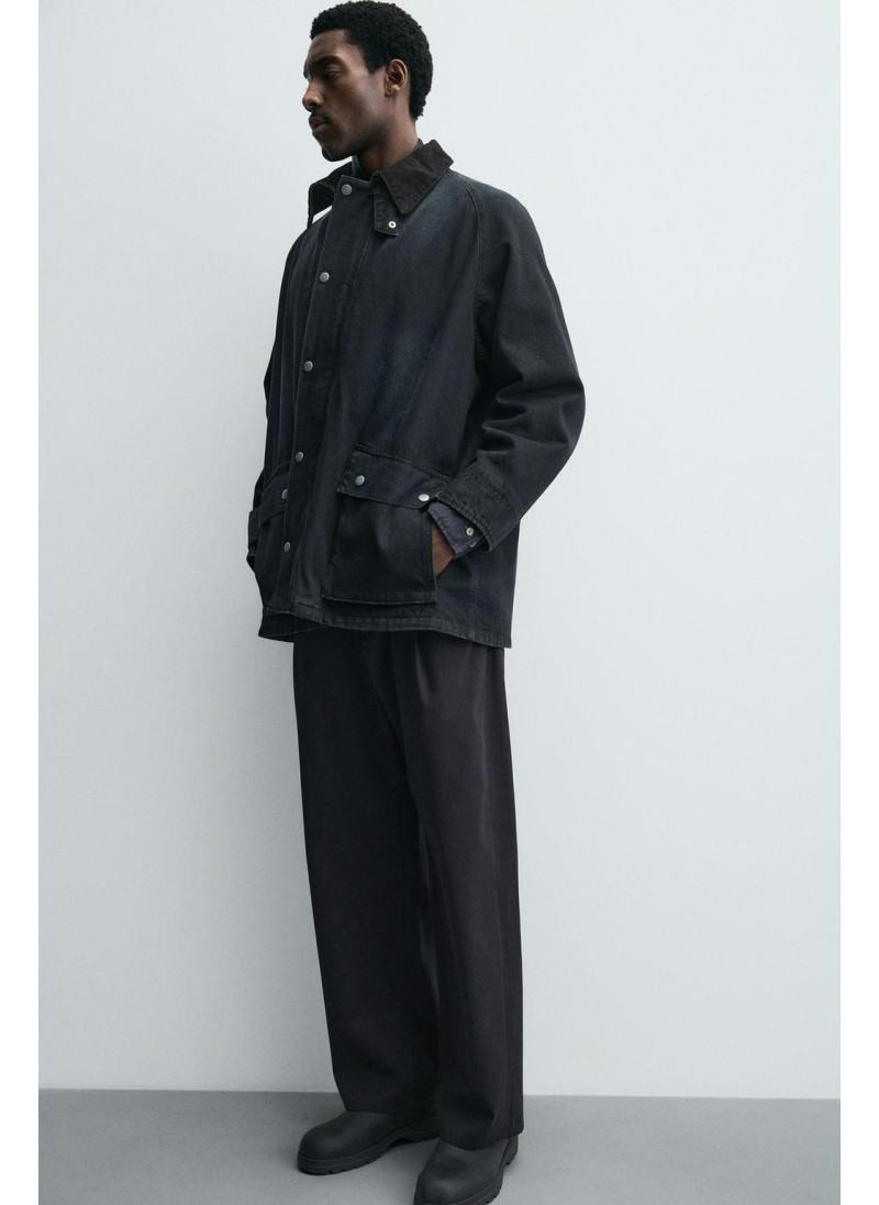 ДЖИНСОВАЯ КУРТКА С КОМБИНИРОВАННЫМ ВОРОТНИКОМ ДЖИНСОВАЯ КУРТКА С КОМБИНИРОВАННЫМ ВОРОТНИКОМ