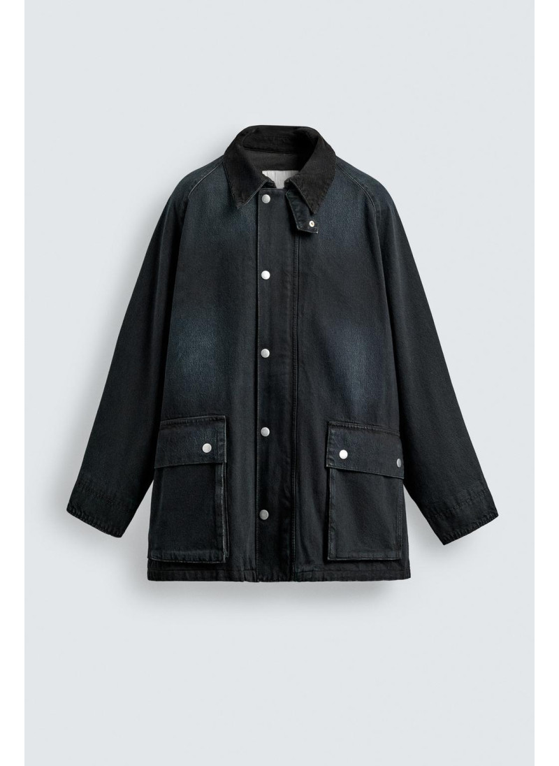 ДЖИНСОВАЯ КУРТКА С КОМБИНИРОВАННЫМ ВОРОТНИКОМ ДЖИНСОВАЯ КУРТКА С КОМБИНИРОВАННЫМ ВОРОТНИКОМ