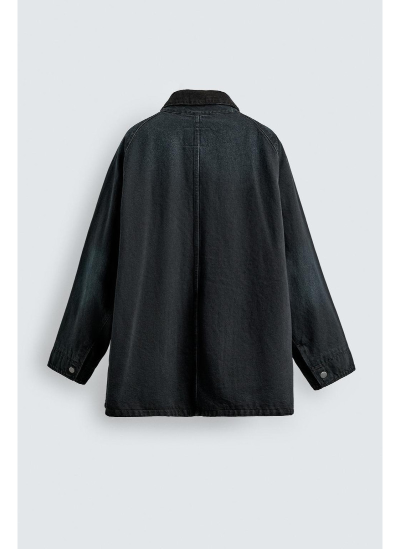 ДЖИНСОВАЯ КУРТКА С КОМБИНИРОВАННЫМ ВОРОТНИКОМ ДЖИНСОВАЯ КУРТКА С КОМБИНИРОВАННЫМ ВОРОТНИКОМ