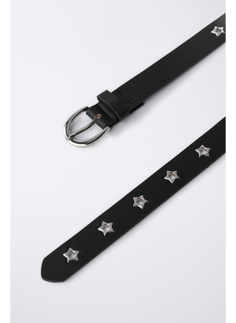 РЕМЕНЬ ИЗ ИСКУССТВЕННОЙ КОЖИ СО ЗВЕЗДНЫМИ ЛЮВЕРСАМИ РЕМЕНЬ ИЗ ИСКУССТВЕННОЙ КОЖИ СО ЗВЕЗДНЫМИ ЛЮВЕРСАМИ