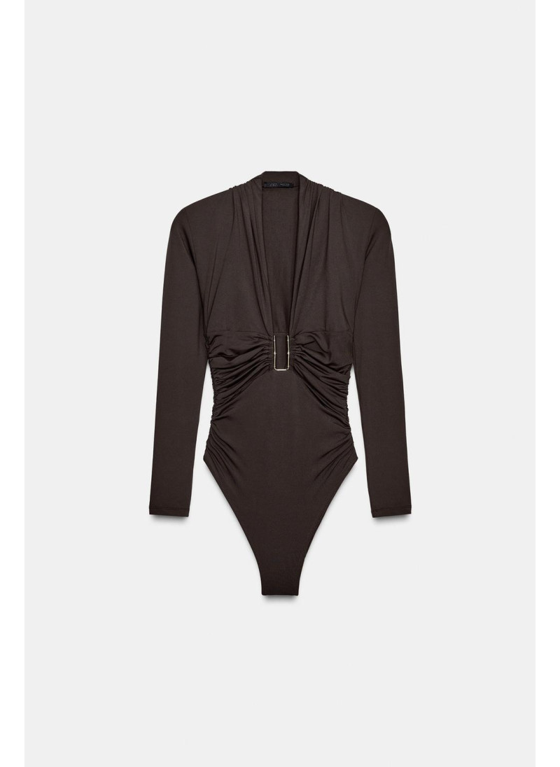 БОДИ ИЗ ПОЛИАМИДА С ДРАПИРОВКОЙ БОДИ ИЗ ПОЛИАМИДА С ДРАПИРОВКОЙ