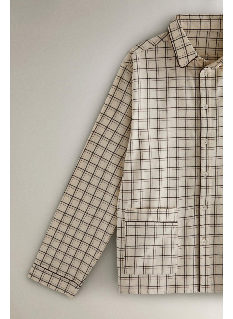 Набор рождественских пижам из хлопка в клетку Набор рождественских пижам из хлопка в клетку