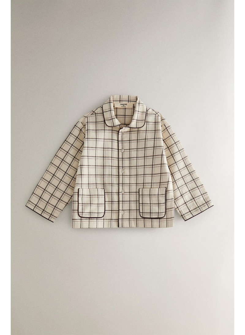 Набор детских рождественских пижам из хлопка в клетку Набор детских рождественских пижам из хлопка в клетку