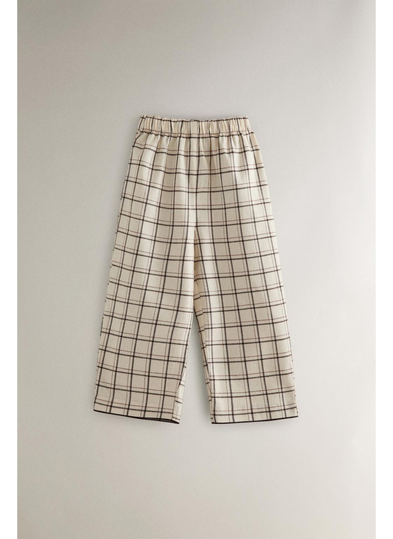 Набор детских рождественских пижам из хлопка в клетку Набор детских рождественских пижам из хлопка в клетку