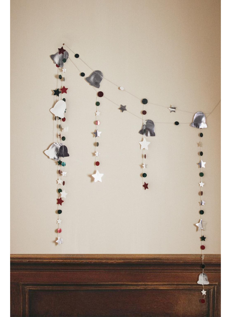 Металлическая бумажная рождественская гирлянда Металлическая бумажная рождественская гирлянда