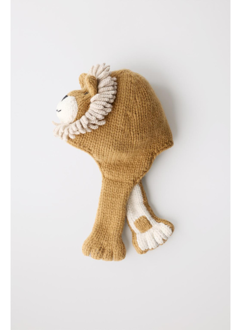 Шапка с львом из 100% шерсти, лимитированная коллекция Шапка с львом из 100% шерсти, лимитированная коллекция