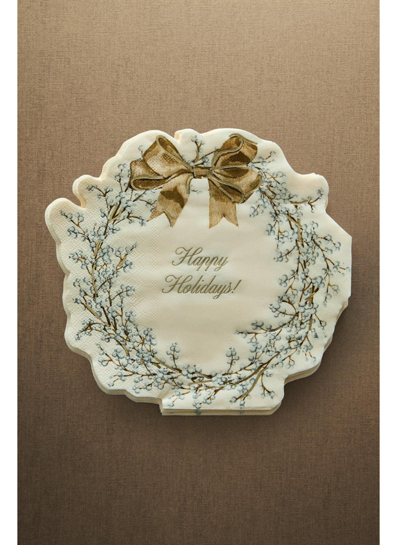 Набор бумажных салфеток с рождественским венком (набор из 20 штук) Набор бумажных салфеток с рождественским венком (набор из 20 штук)