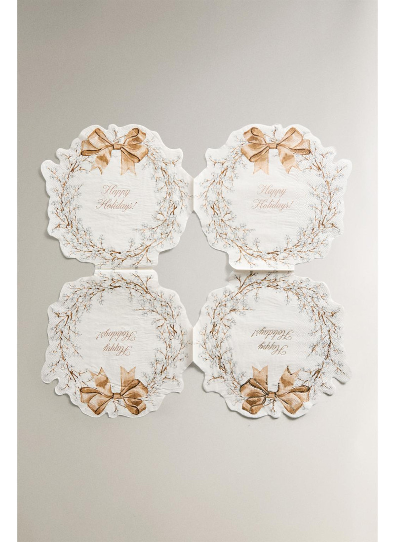 Набор бумажных салфеток с рождественским венком (набор из 20 штук) Набор бумажных салфеток с рождественским венком (набор из 20 штук)