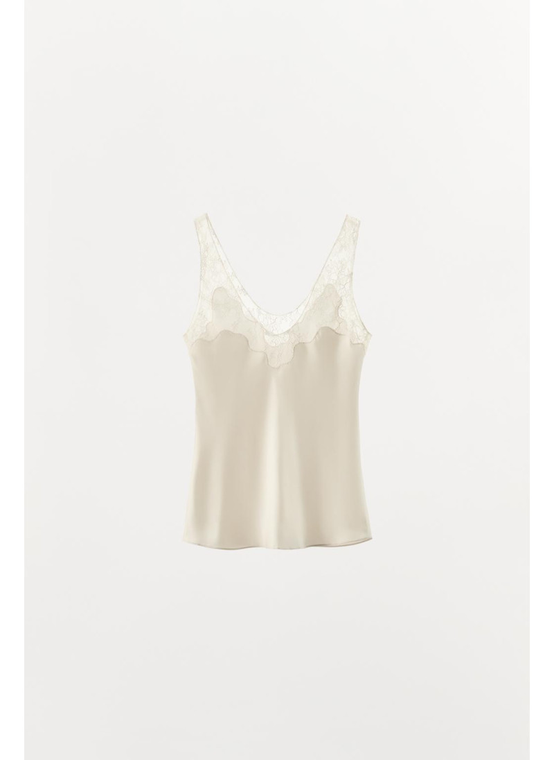 Блузка-торсидка из атласа с кружевными вставками Блузка-торсидка из атласа с кружевными вставками