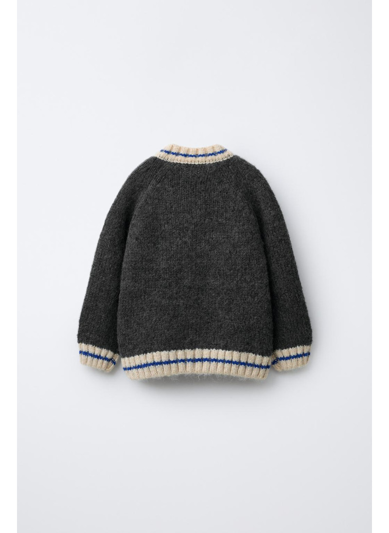 Кардиган из шерстяной смеси с принтом номера Кардиган из шерстяной смеси с принтом номера