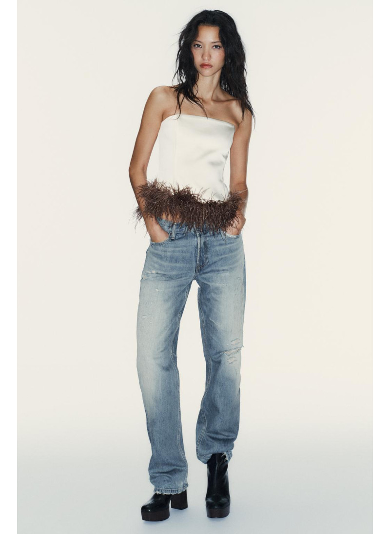 Топ бандо с перьями