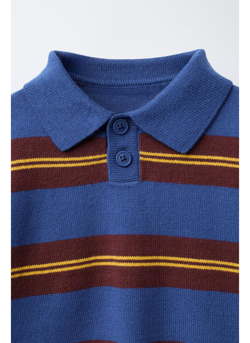 Поло из вязаного полотна в полоску Поло из вязаного полотна в полоску